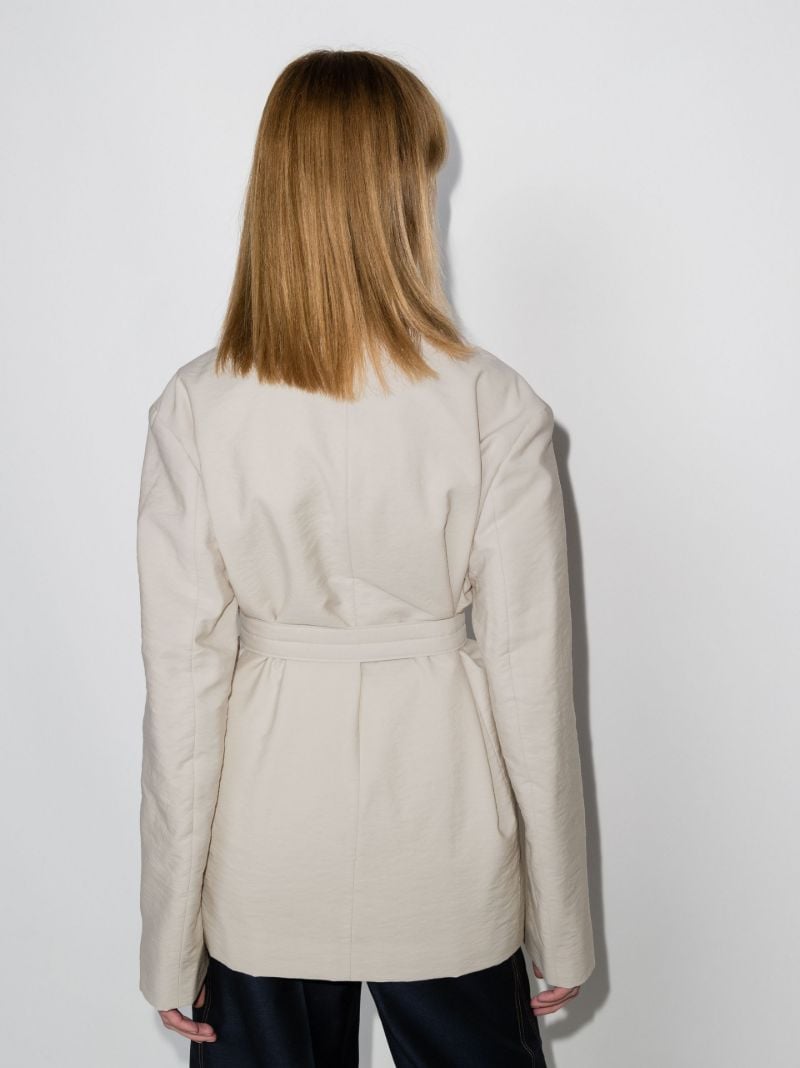 Wadded Double-breasted Tie Jacket