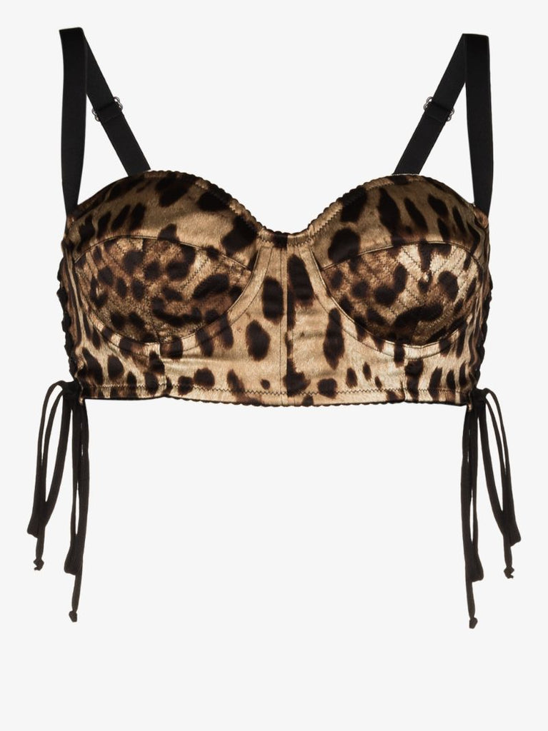 Leopard Print Silk Bralette
