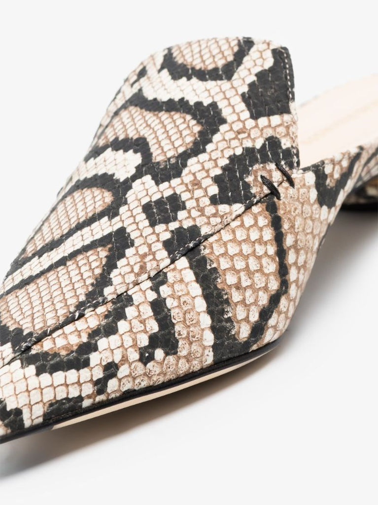 Beya Snake Print Mule Pumps