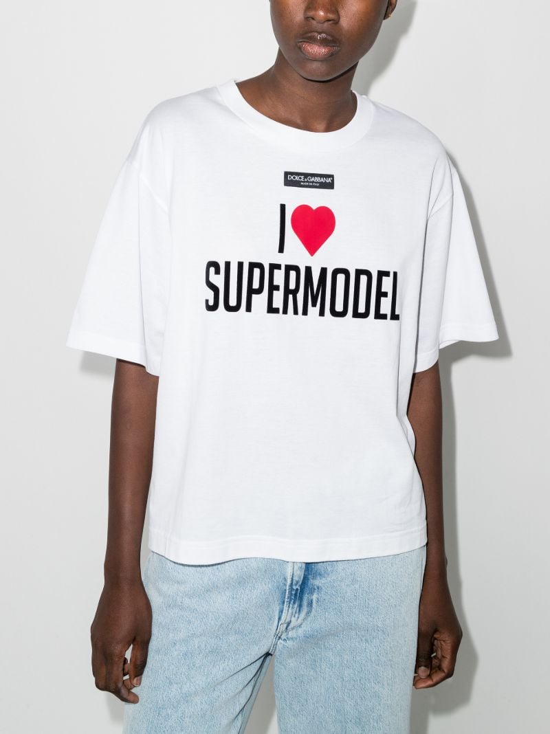I Love Supermodel Print T-shirt