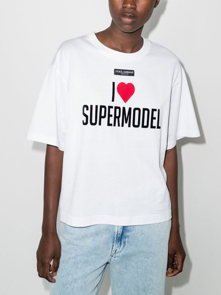 I Love Supermodel Print T-shirt