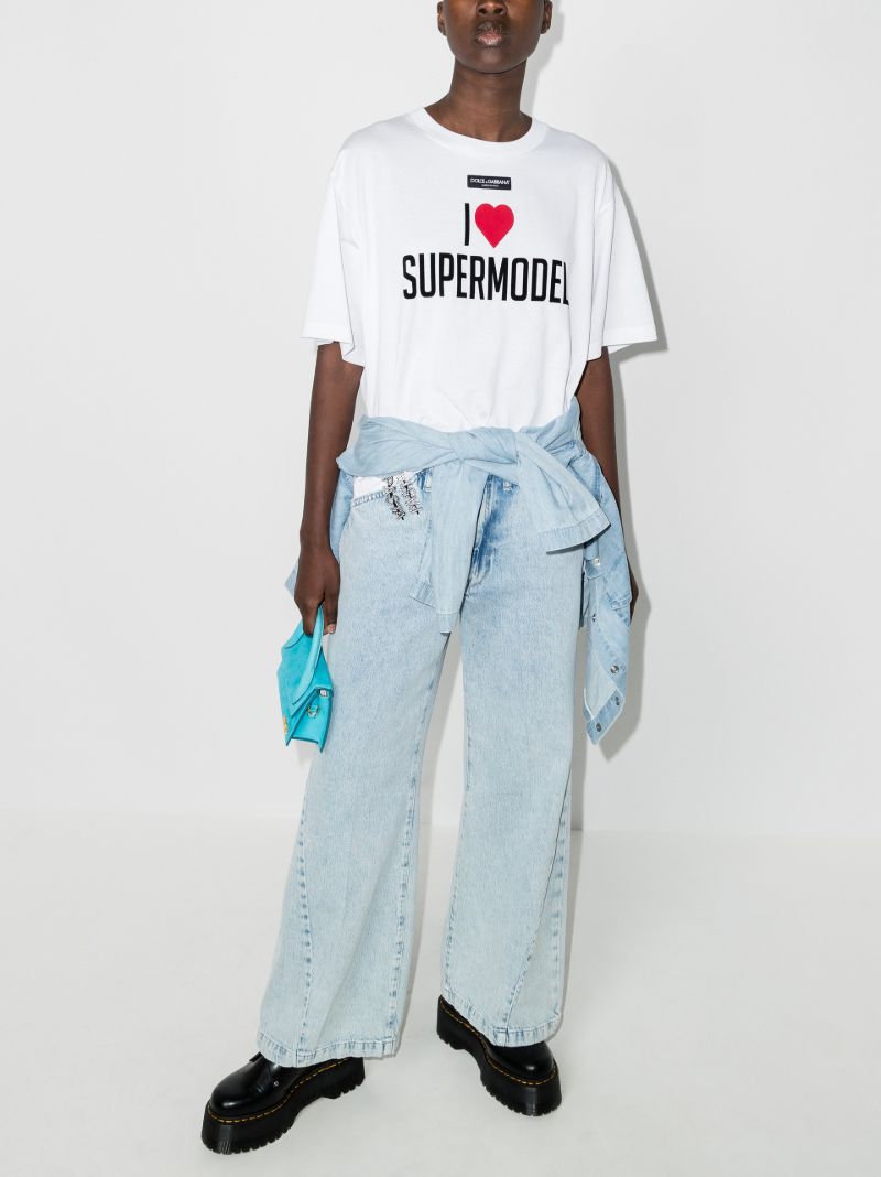 I Love Supermodel Print T-shirt