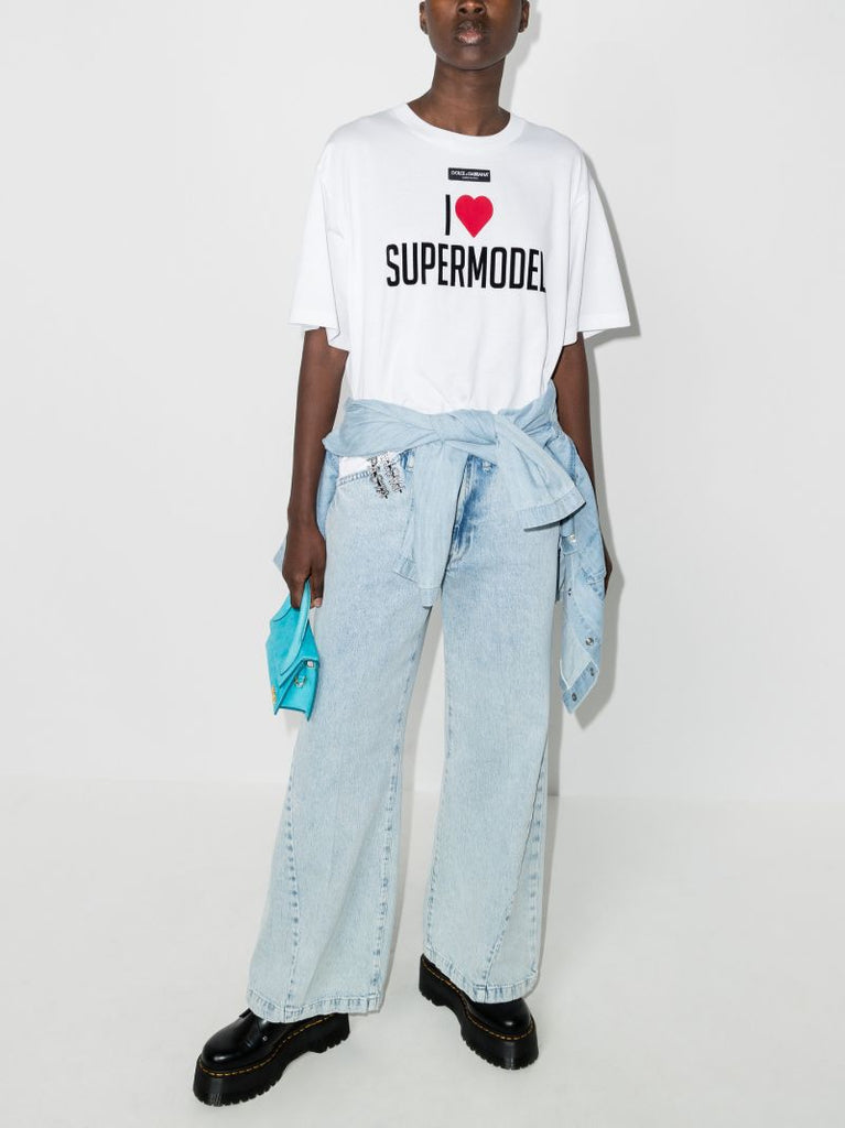 I Love Supermodel Print T-shirt