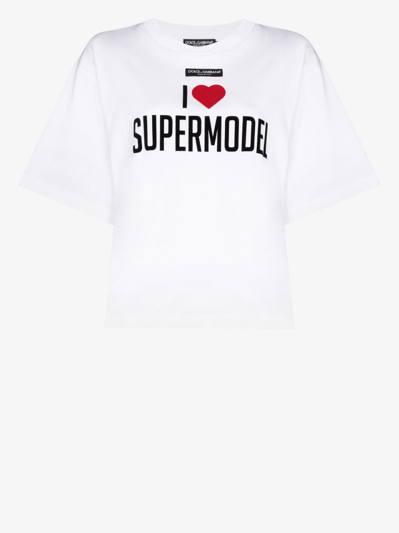 I Love Supermodel Print T-shirt