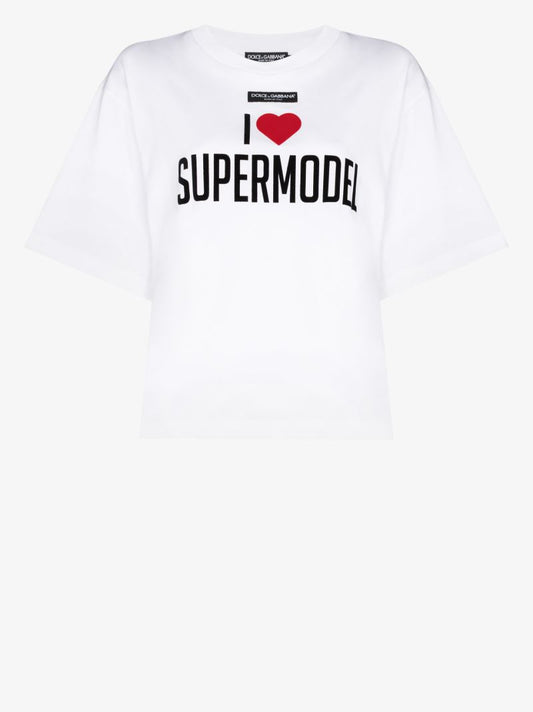 I Love Supermodel Print T-shirt