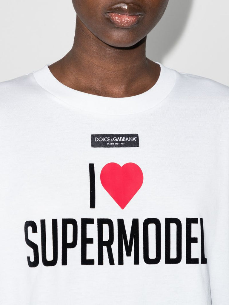 I Love Supermodel Print T-shirt