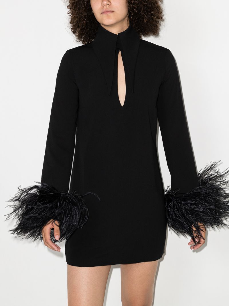 Michelle Feather Trim Mini Dress