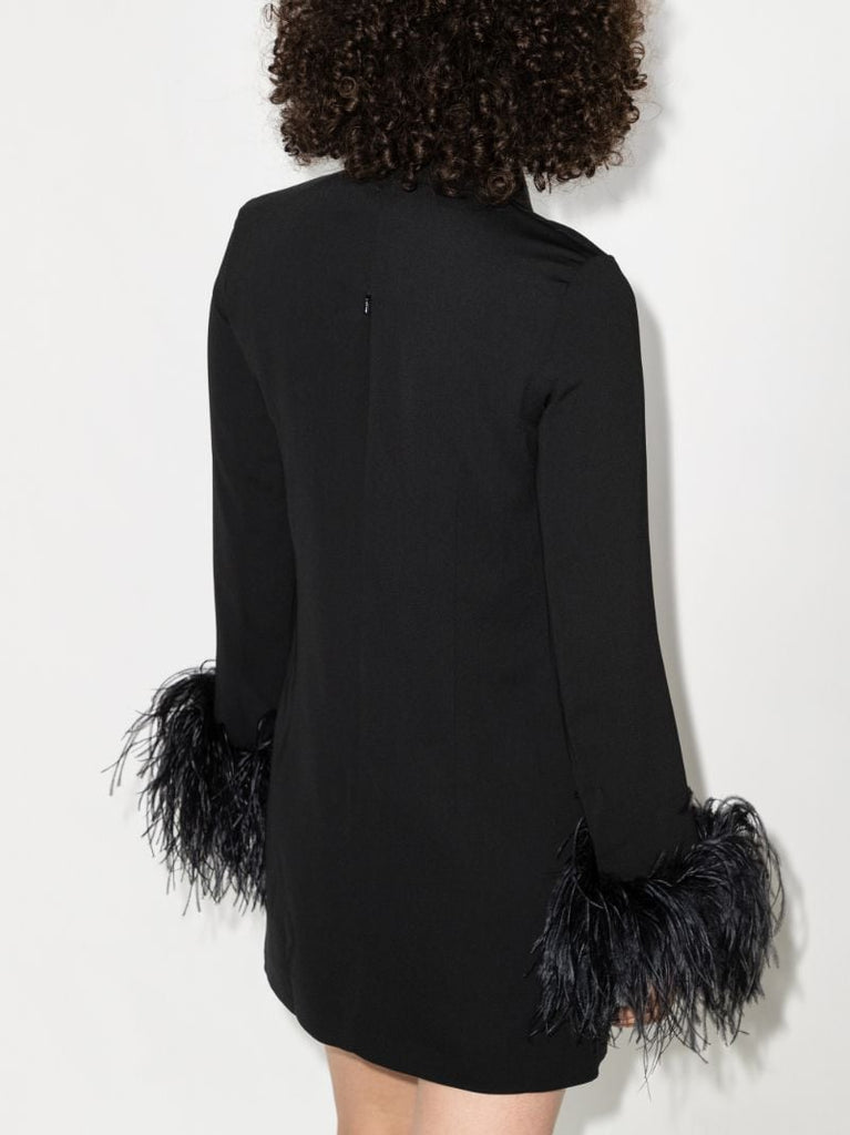 Michelle Feather Trim Mini Dress