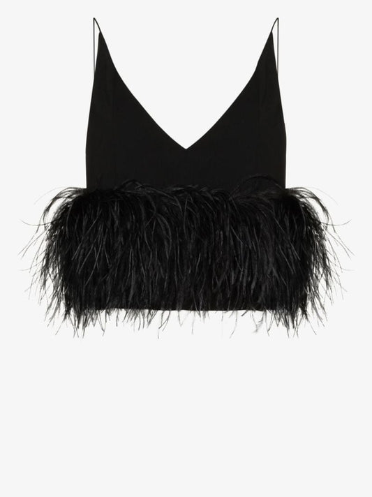 Poppy Feather Trim Camisole