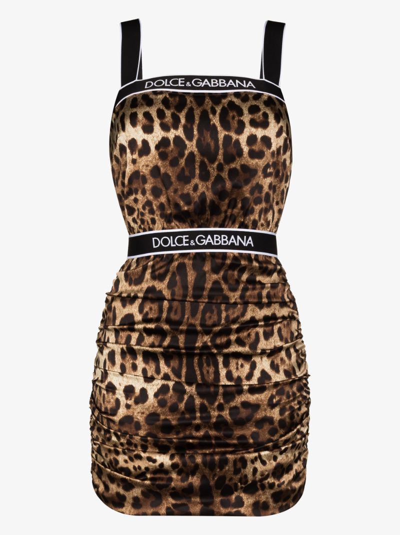 Leopard Print Silk Mini Dress