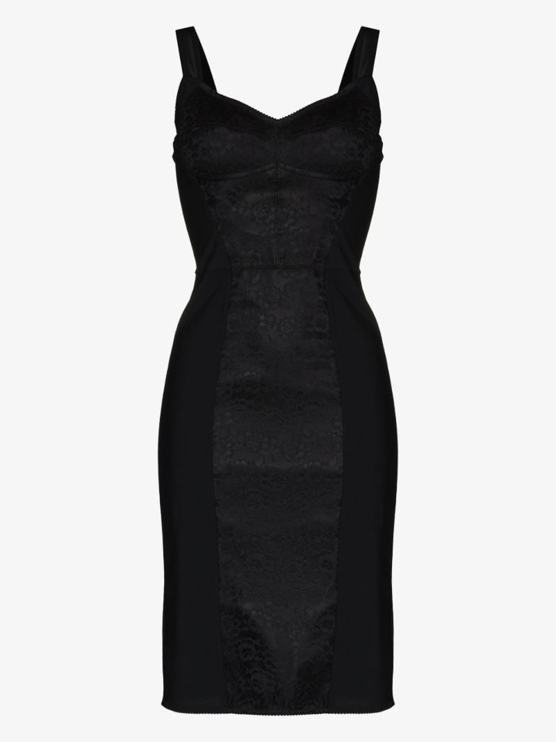 Black Lace Panel Mini Dress