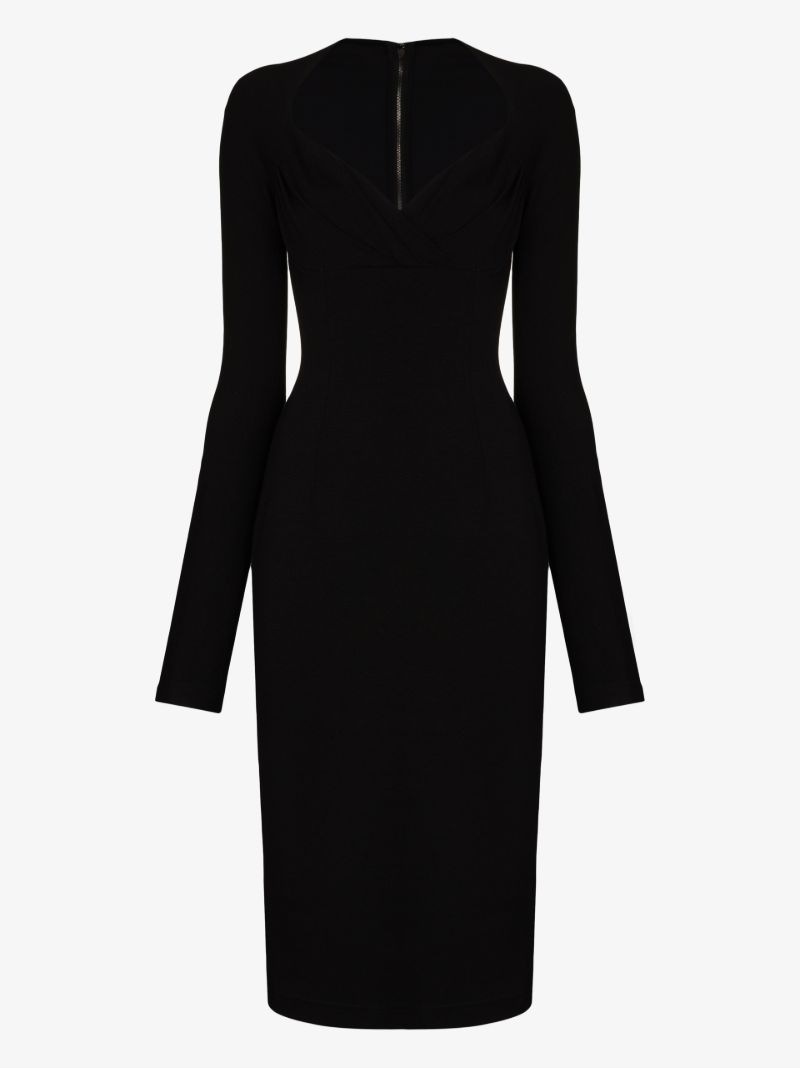 Sweetheart Neck Midi Dress