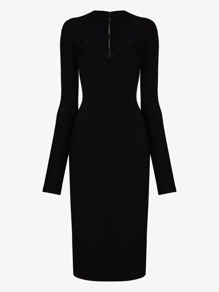 Sweetheart Neck Midi Dress
