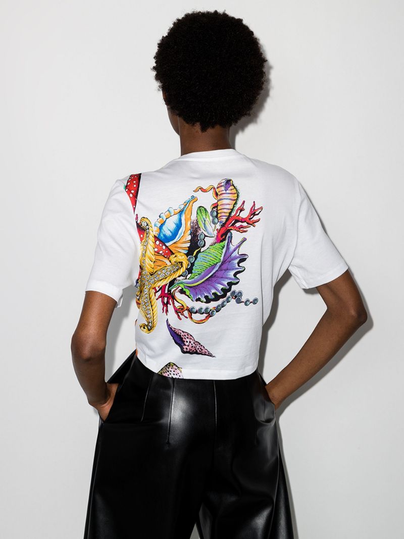 TrÃ_x0083_Â©sor De La Mer-print Crop Top