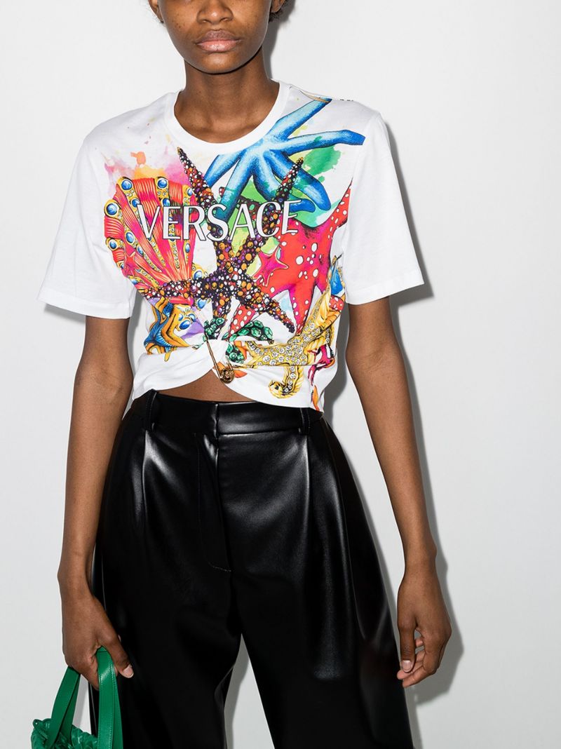 TrÃ_x0083_Â©sor De La Mer-print Crop Top