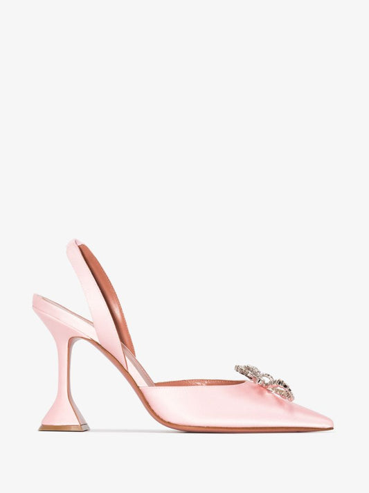 Pink Rose 95 Crystal Satin Pumps