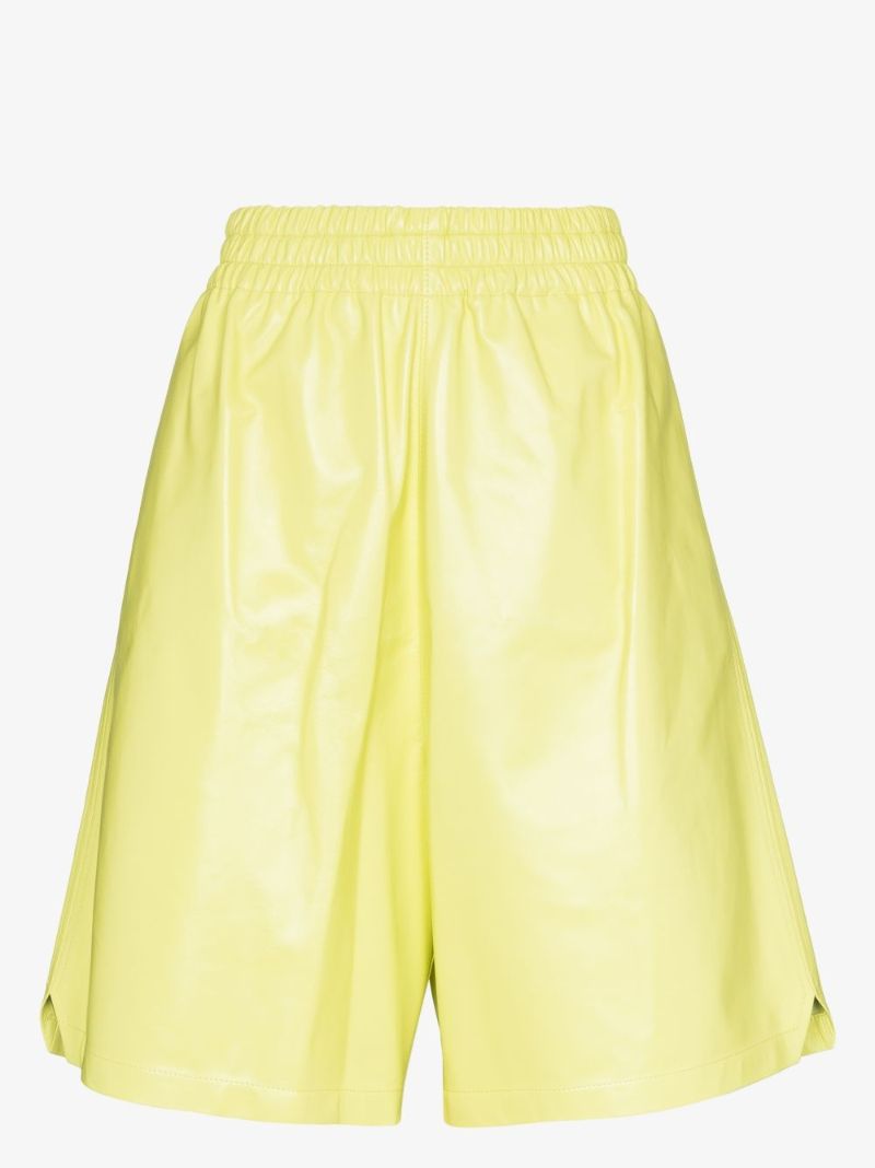 Yellow Leather Shorts