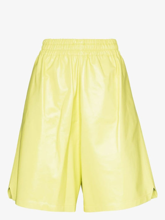 Yellow Leather Shorts