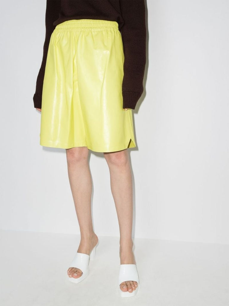 Yellow Leather Shorts