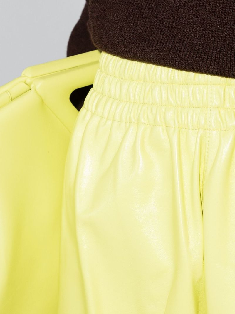 Yellow Leather Shorts