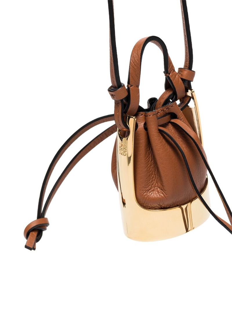 Brown Balloon Leather Necklace Bag