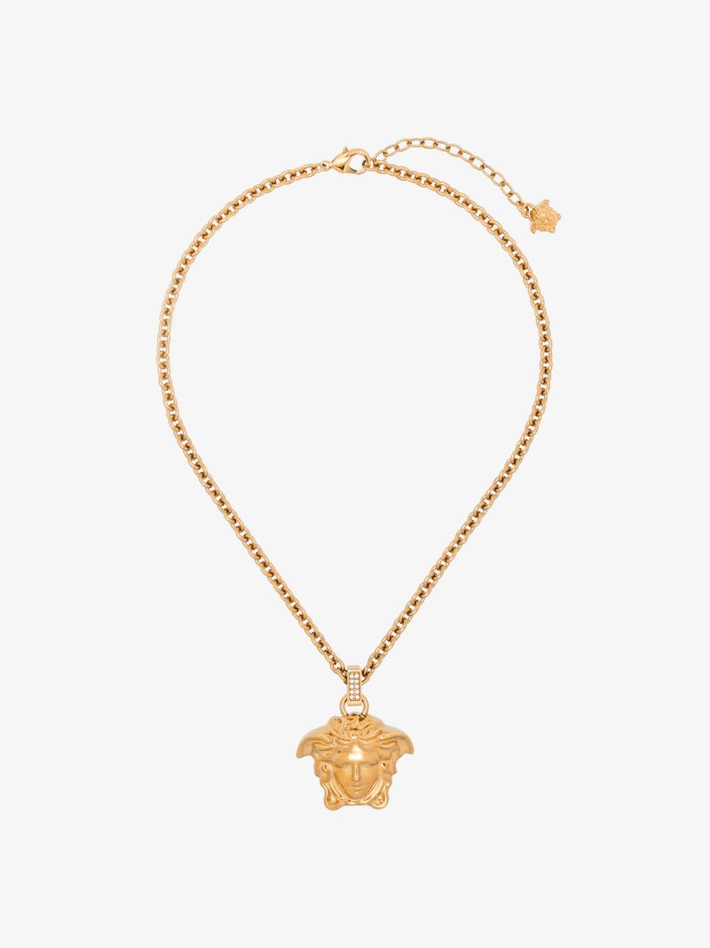 Gold Tone La Medusa Pendant Necklace
