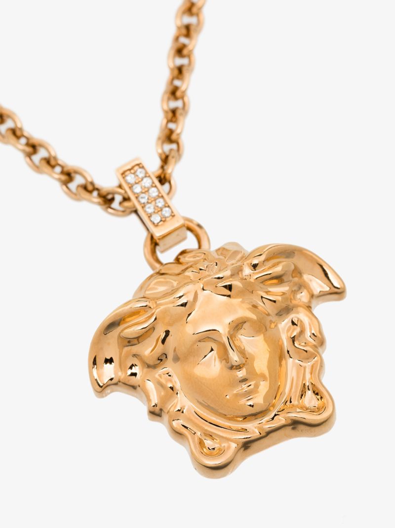 Gold Tone La Medusa Pendant Necklace