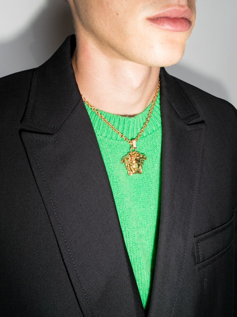 Gold Tone La Medusa Pendant Necklace