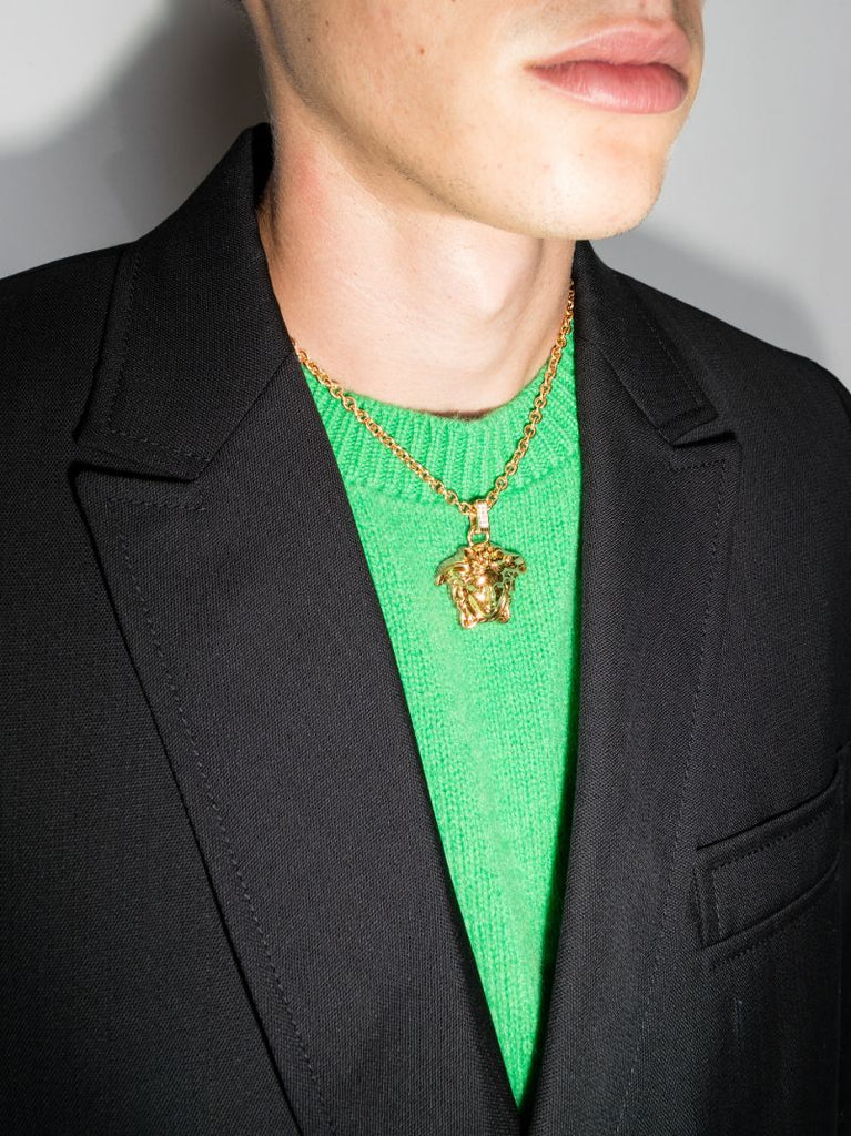 Gold Tone La Medusa Pendant Necklace