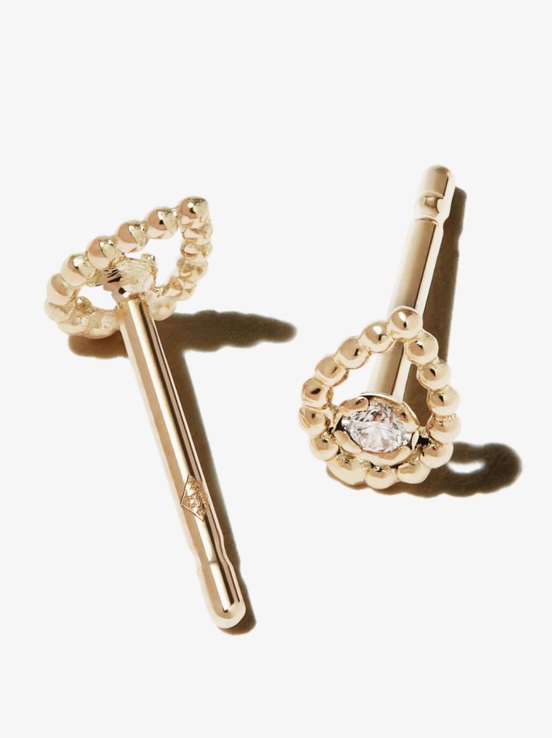 18k Yellow Gold Lucky Lotus Diamond Earrings