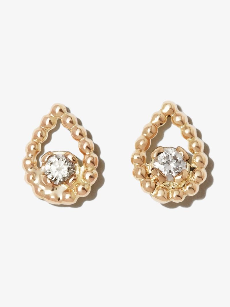 18k Yellow Gold Lucky Lotus Diamond Earrings