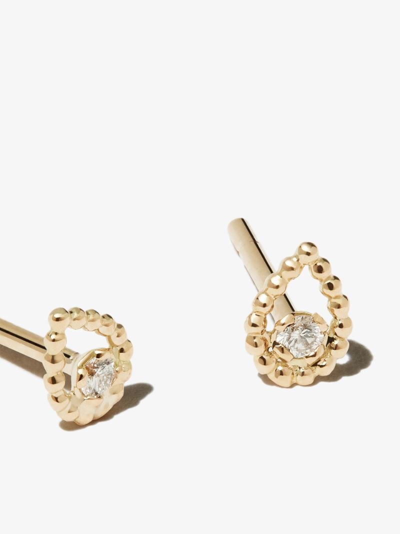 18k Yellow Gold Lucky Lotus Diamond Earrings