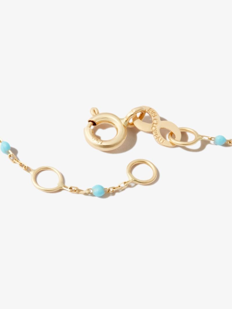 18k Yellow Gold Beaded Charm Bracelet