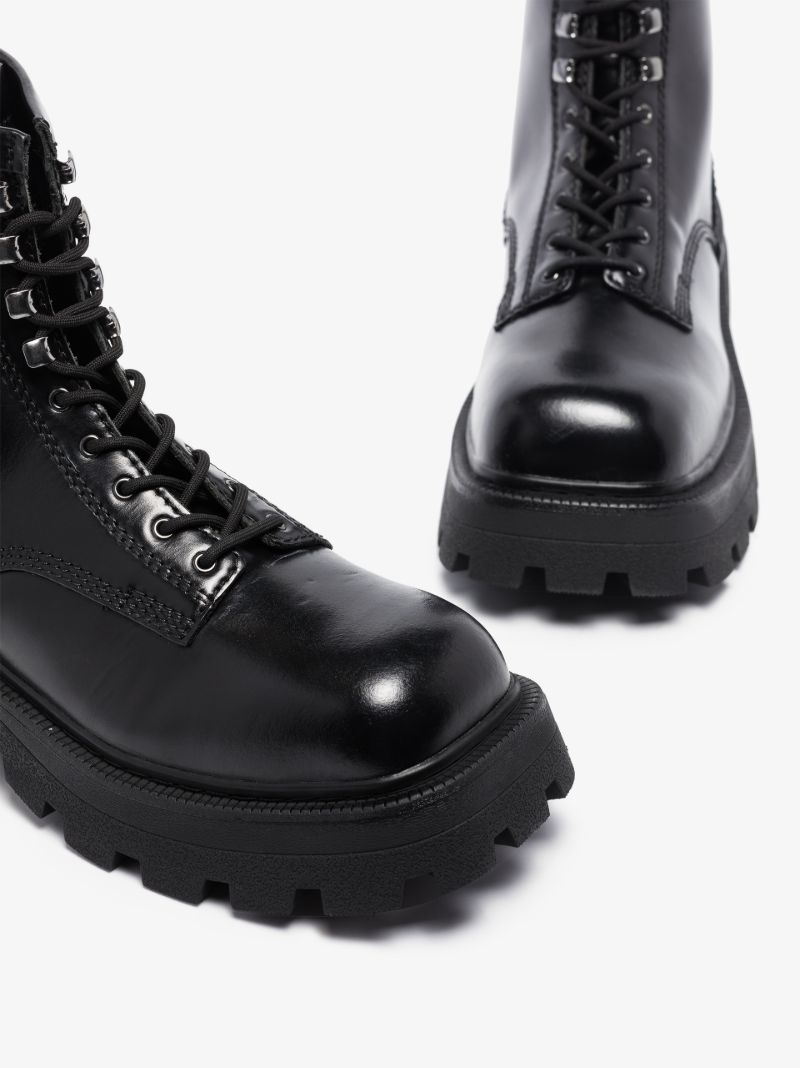 Black Michigan Leather Boots