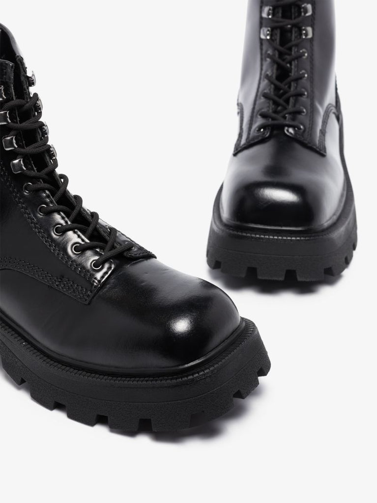 Black Michigan Leather Boots