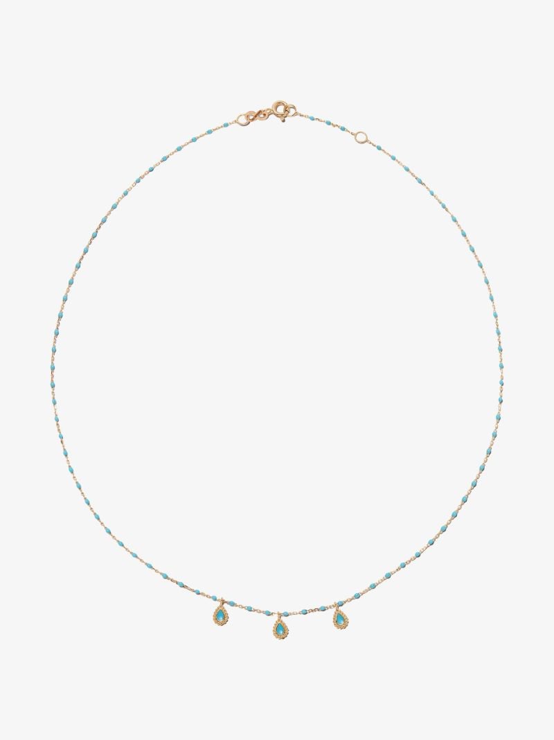 18k Yellow Gold 42 Cm Beaded Necklace