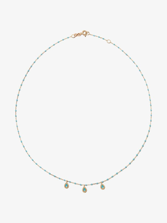 18k Yellow Gold 42 Cm Beaded Necklace