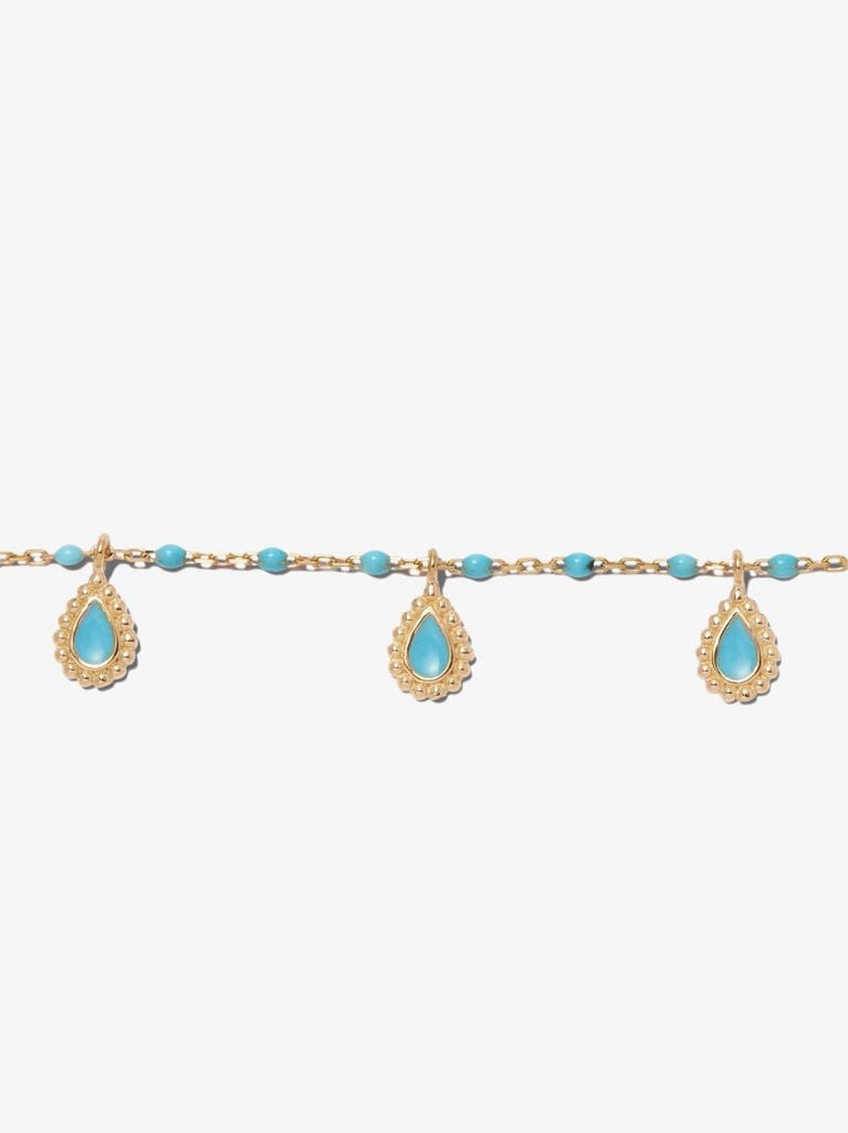 18k Yellow Gold 42 Cm Beaded Necklace