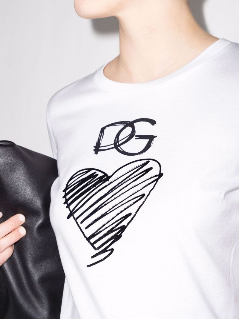 Logo Heart Print Cotton T-shirt