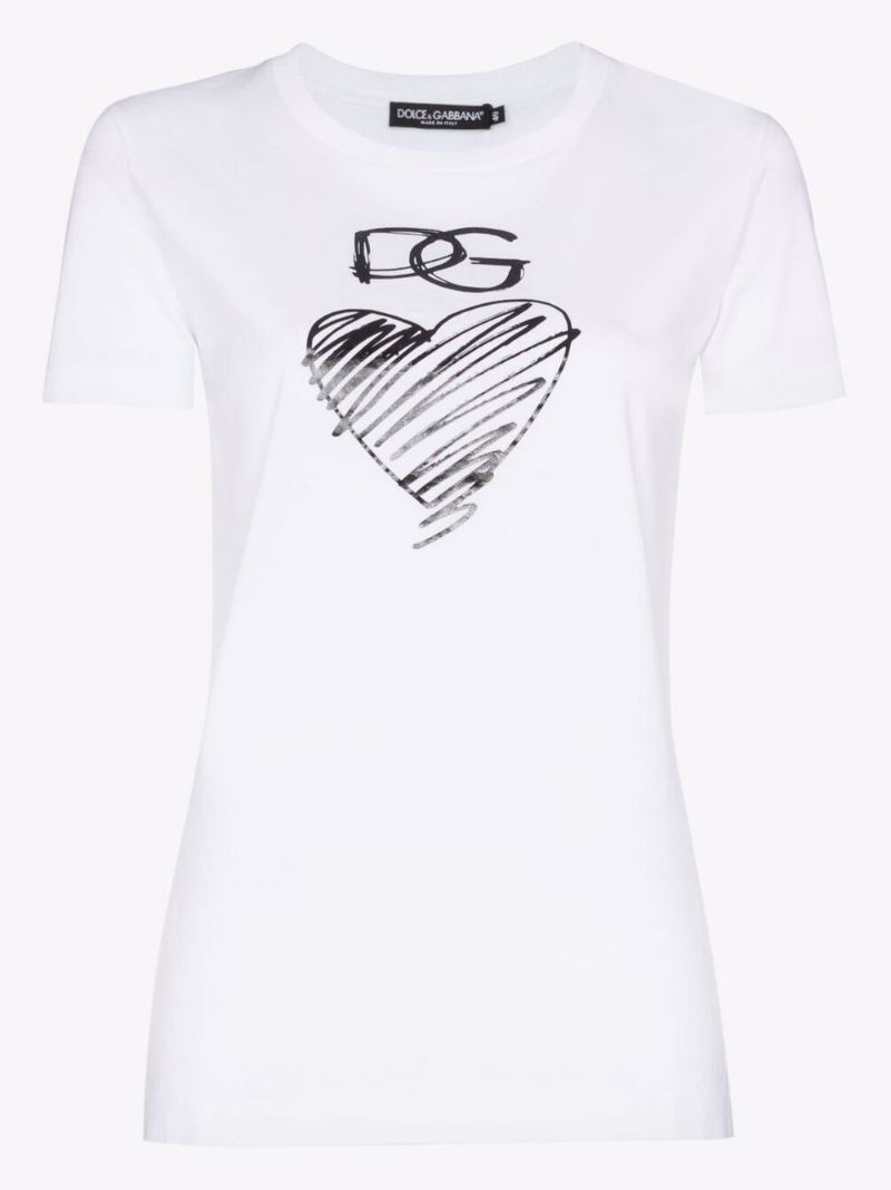 Logo Heart Print Cotton T-shirt