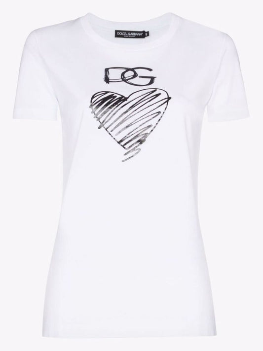 Logo Heart Print Cotton T-shirt