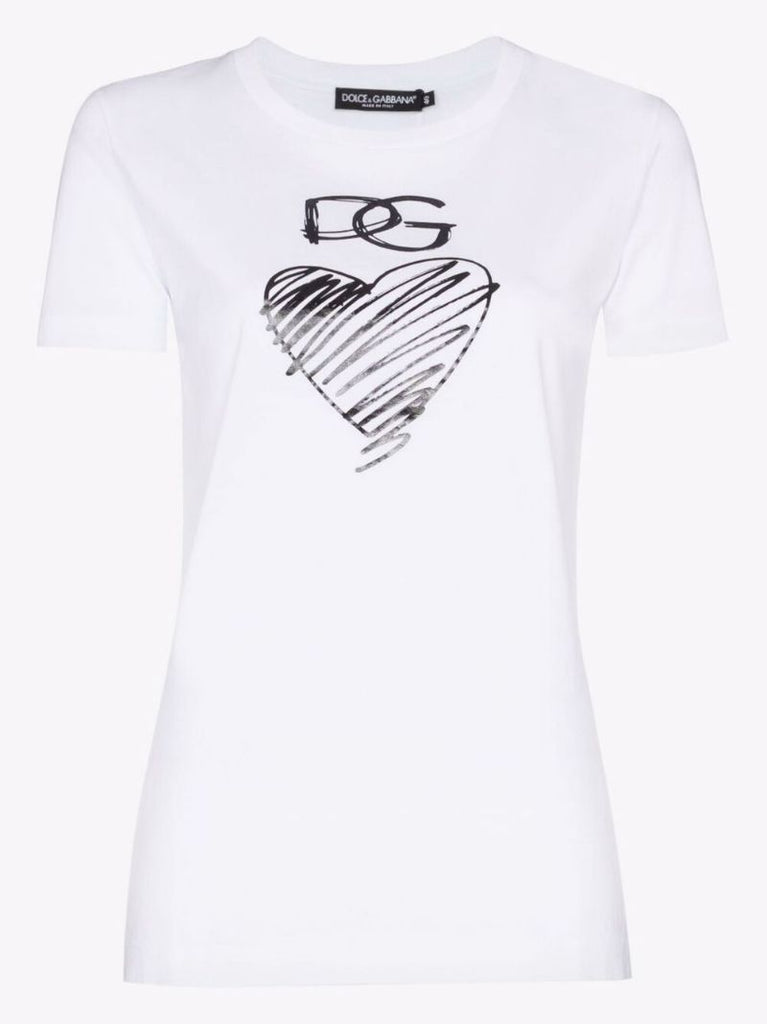 Logo Heart Print Cotton T-shirt