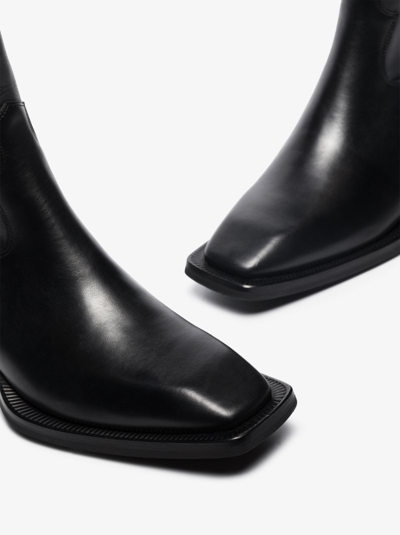 Black Luciano Leather Western Boots