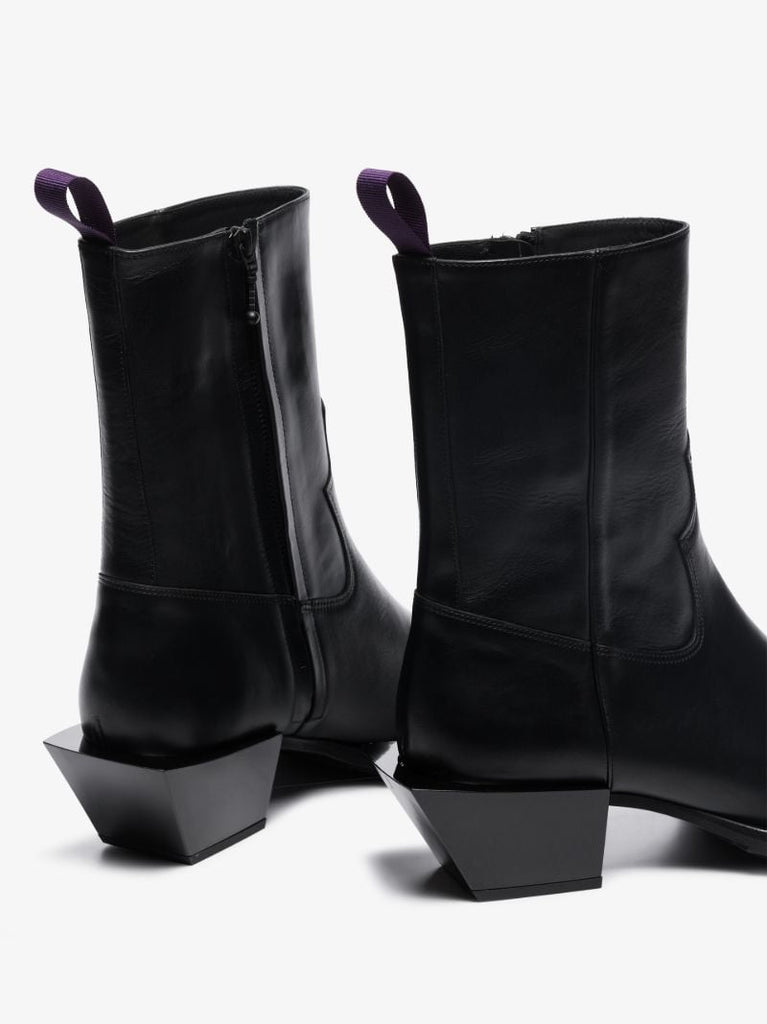 Black Luciano Leather Western Boots