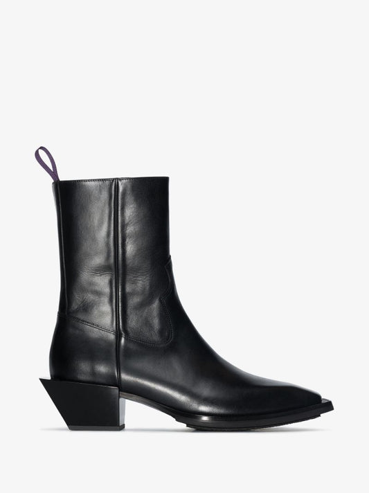 Black Luciano Leather Western Boots