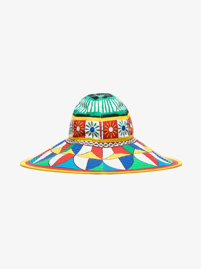 Multicoloured Carretto Print Sun Hat