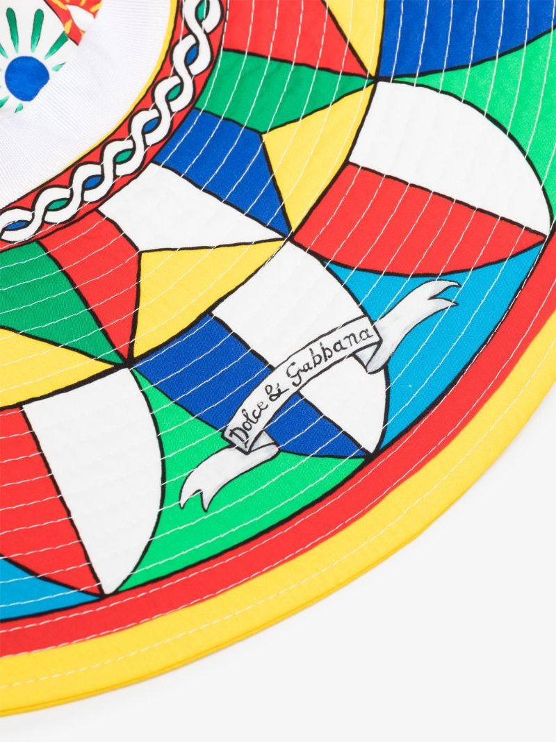 Multicoloured Carretto Print Sun Hat
