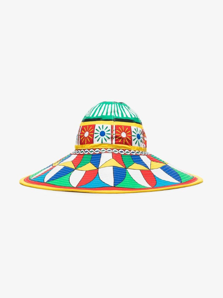 Multicoloured Carretto Print Sun Hat