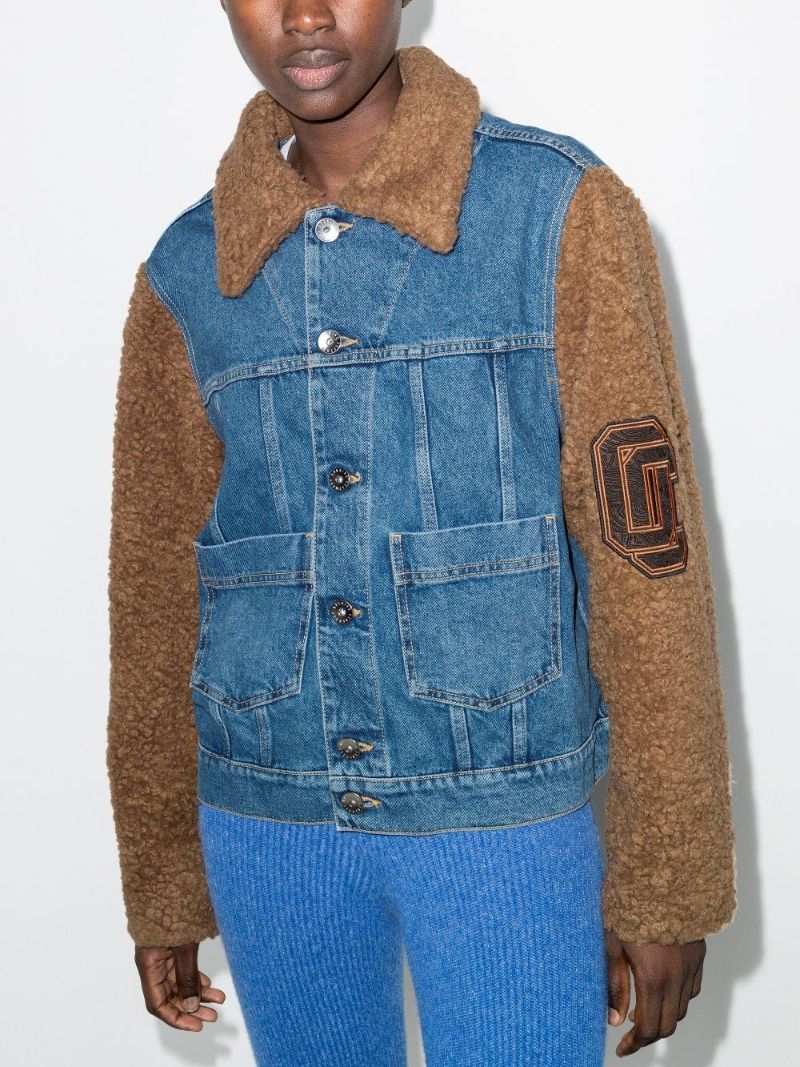 Teddy Sleeve Denim Jacket