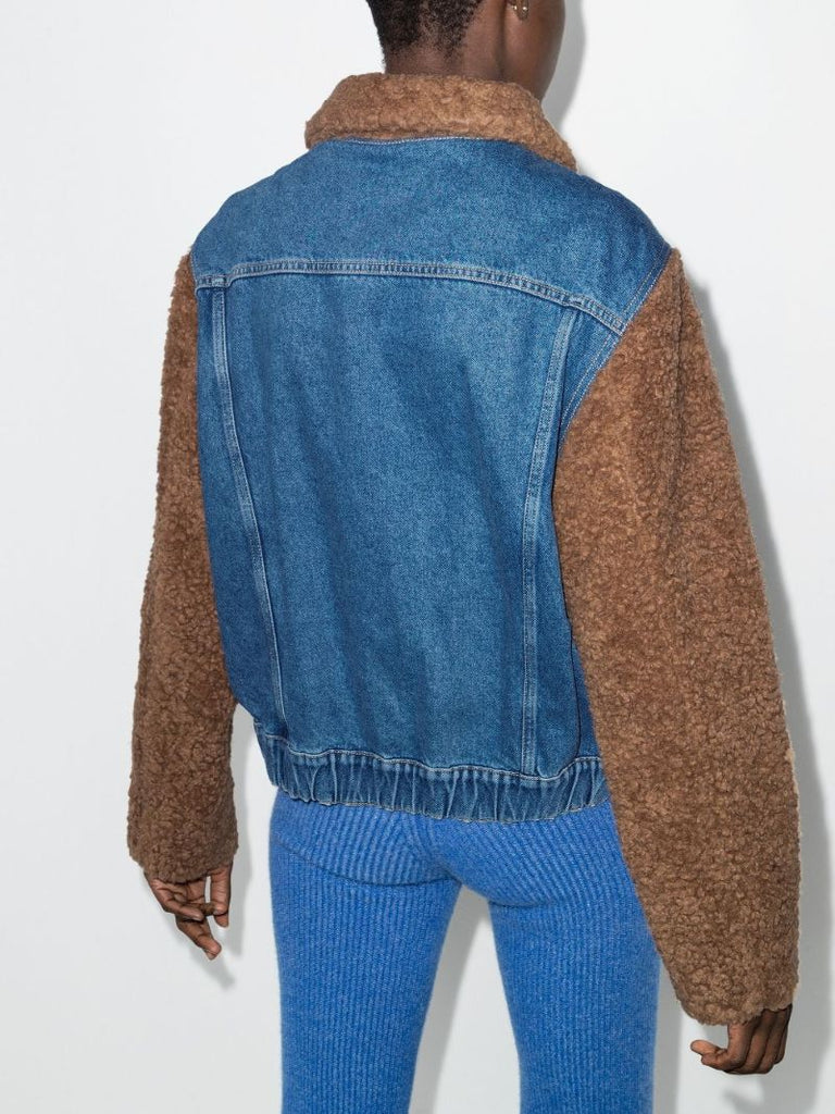 Teddy Sleeve Denim Jacket